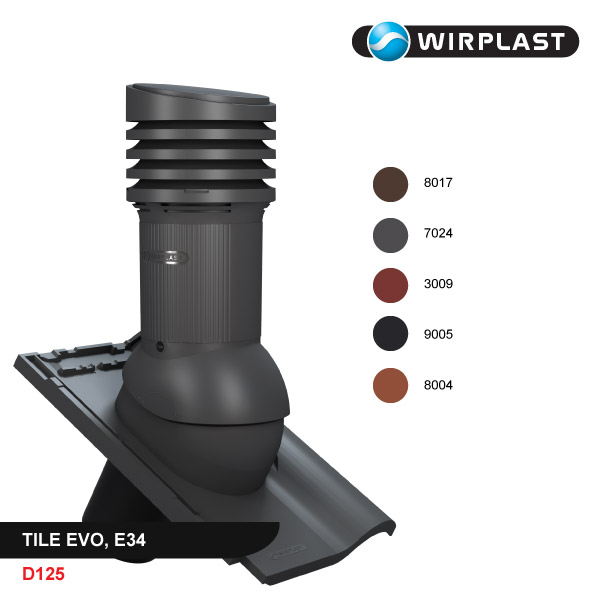 Roof vent D125, insulated, EVO